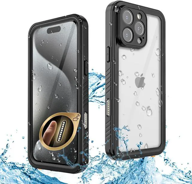 Main image of BONAEVER for iPhone 16 Pro Case Waterproof, IP68 Underwater, Full Heavy Duty Protection, Built-in Screen & Camera Protector, Military Shockproof Dropproof Rugged Phone Cover, Black