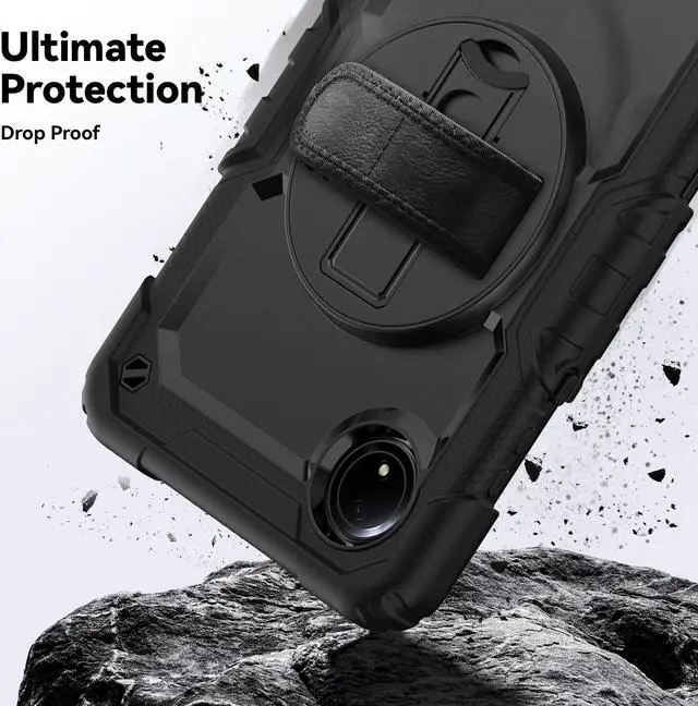 Alt view image 2 of 7 - BONAEVER Case for Xiaomi Redmi Pad SE 8.7 inch 2024, Shockproof Cover with Built-in Screen Protector 360 Rotate Stand Hand Strap Shoulder Strap Pencil Holder