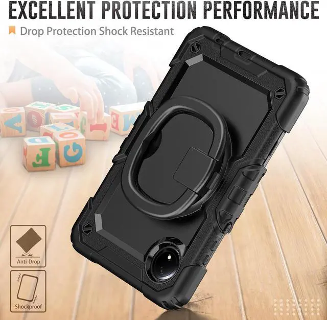 Alt view image 2 of 7 - BONAEVER Case for Xiaomi Redmi Pad SE 8.7 inch 2024, Shockproof Case with Screen Protector Pencil Holder [360° Rotating Hand Strap] & Stand & Shoulder Strap
