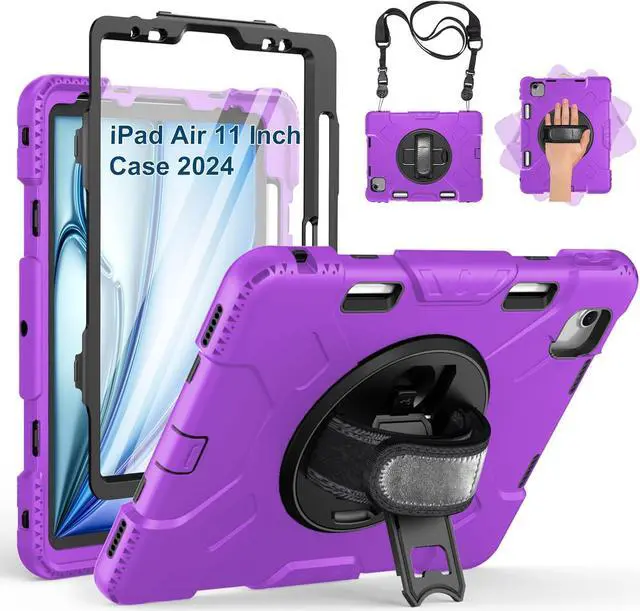 Main image of BONAEVER Case for iPad Air 11 Inch M3 M2 2025 2024, iPad Air 5th / Air 4th Generation Case 2022 2020, iPad Pro 11 2022 - 2018 with Screen Protector/Pen Holder/Rotating Stand/Hand Strap/Shoulder Strap
