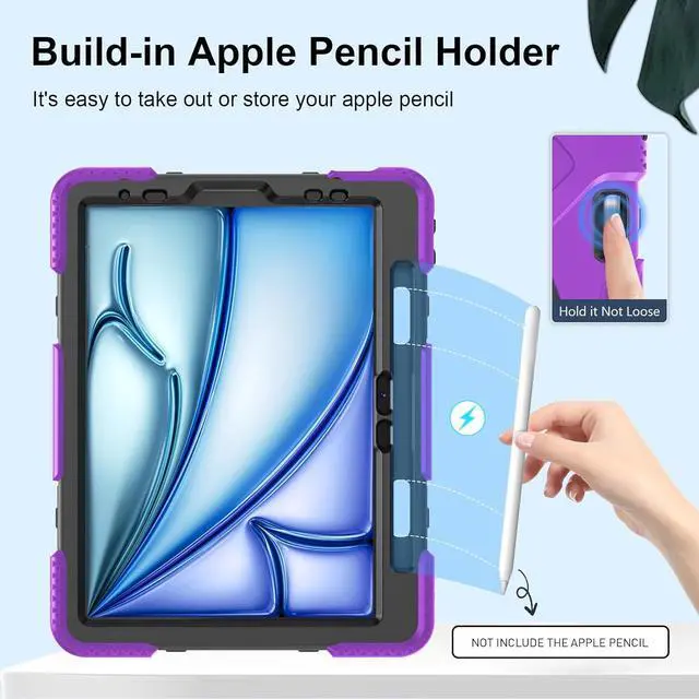 Alt view image 7 of 7 - BONAEVER Case for iPad Air 11 Inch M3 M2 2025 2024, iPad Air 5th / Air 4th Generation Case 2022 2020, iPad Pro 11 2022 - 2018 with Screen Protector/Pen Holder/Rotating Stand/Hand Strap/Shoulder Strap