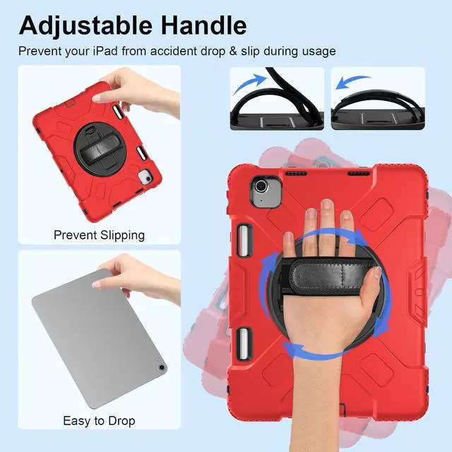 Alt view image 3 of 7 - BONAEVER Case for iPad Air 11 Inch M3 M2 2025 2024, iPad Air 5th / Air 4th Generation Case 2022 2020, iPad Pro 11 2022 - 2018 with Screen Protector/Pen Holder/Rotating Stand/Hand Strap/Shoulder Strap