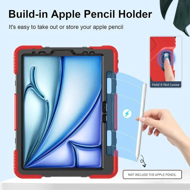 Alt view image 4 of 7 - BONAEVER Case for iPad Air 11 Inch M3 M2 2025 2024, iPad Air 5th / Air 4th Generation Case 2022 2020, iPad Pro 11 2022 - 2018 with Screen Protector/Pen Holder/Rotating Stand/Hand Strap/Shoulder Strap