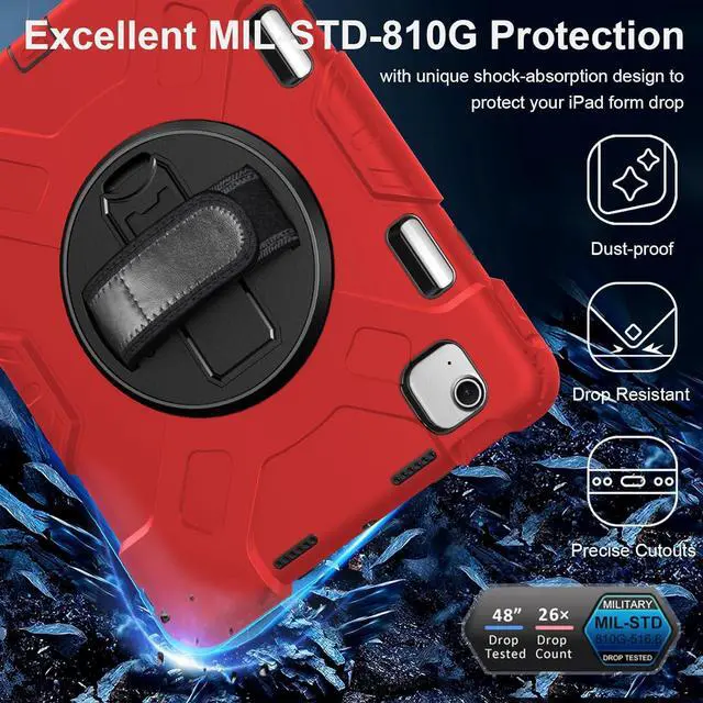 Alt view image 2 of 7 - BONAEVER Case for iPad Air 11 Inch M3 M2 2025 2024, iPad Air 5th / Air 4th Generation Case 2022 2020, iPad Pro 11 2022 - 2018 with Screen Protector/Pen Holder/Rotating Stand/Hand Strap/Shoulder Strap