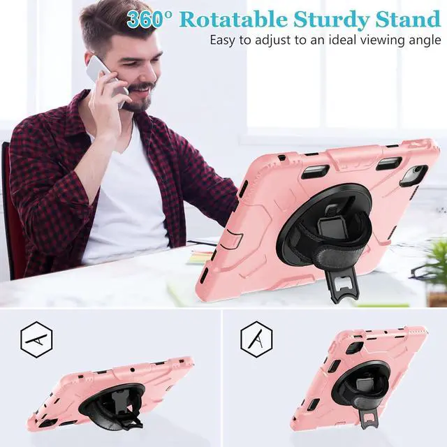 Alt view image 4 of 7 - BONAEVER Case for iPad Air 11 Inch M3 M2 2025 2024, iPad Air 5th / Air 4th Generation Case 2022 2020, iPad Pro 11 2022 - 2018 with Screen Protector/Pen Holder/Rotating Stand/Hand Strap/Shoulder Strap