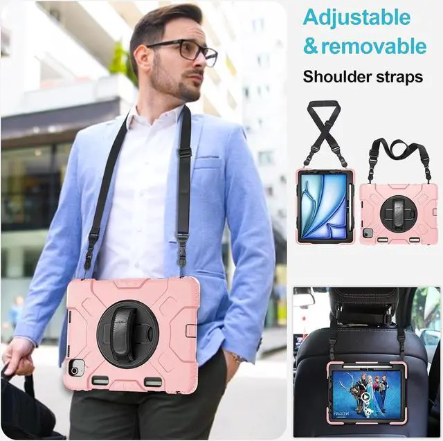 Alt view image 6 of 7 - BONAEVER Case for iPad Air 11 Inch M3 M2 2025 2024, iPad Air 5th / Air 4th Generation Case 2022 2020, iPad Pro 11 2022 - 2018 with Screen Protector/Pen Holder/Rotating Stand/Hand Strap/Shoulder Strap