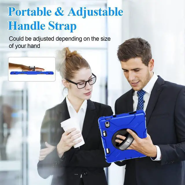 Alt view image 5 of 7 - BONAEVER Case for iPad (A16) 11th Generation 11 Inch 2025, iPad 10th Generation 10.9 inch 2022 Protective Cover with Screen Protector/Pencil Holder/Rotating Stand/Hand Strap/Shoulder Strap Blue