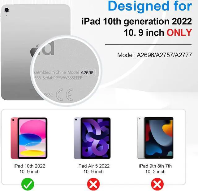 Alt view image 2 of 7 - BONAEVER Case for iPad (A16) 11th Generation 11 Inch 2025, iPad 10th Generation 10.9 inch 2022 Protective Cover with Screen Protector/Pencil Holder/Rotating Stand/Hand Strap/Shoulder Strap Blue