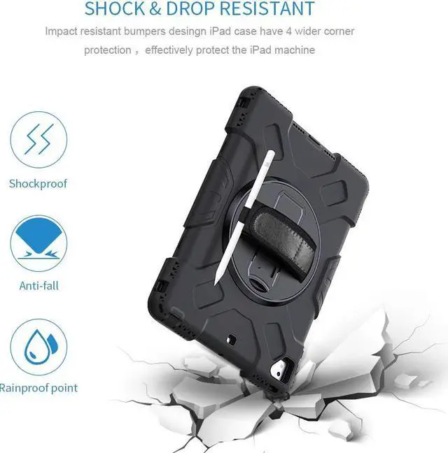 Alt view image 2 of 7 - BONAEVER Case for iPad 6th 5th Generation 9.7 inch 2018 2017 / iPad Pro 9.7 / iPad Air 2 Protective Cover with 360° Rotating Stand, Hand/Shoulder Strap, Pencil Holder