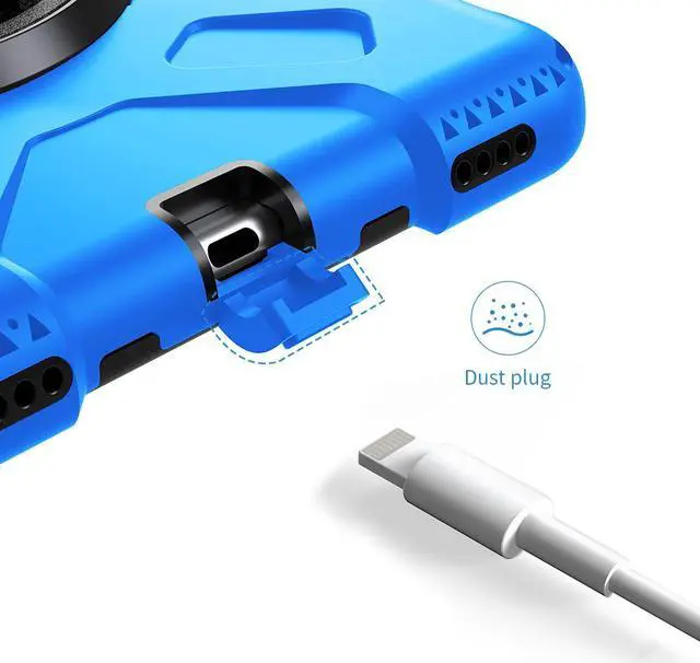 Alt view image 7 of 7 - BONAEVER iPad Mini 5 Case, iPad Mini 4 Case, Protective Rugged Cover with Pencil Holder, Hand Strap, Kickstand, Shoulder Strap for iPad Mini 5th/4th Gen 7.9 Inch for Kids Blue
