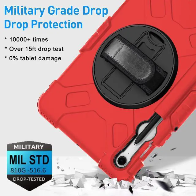 Alt view image 3 of 7 - BONAEVER Case for Samsung Galaxy Tab S10 Lite/ S10 FE/ S9 FE 5G 10.9 Inch / Tab S9 11 Inch with Screen Protector Pencil Holder [360 Rotating Hand Strap] & Stand, ShockProof Protective Cover