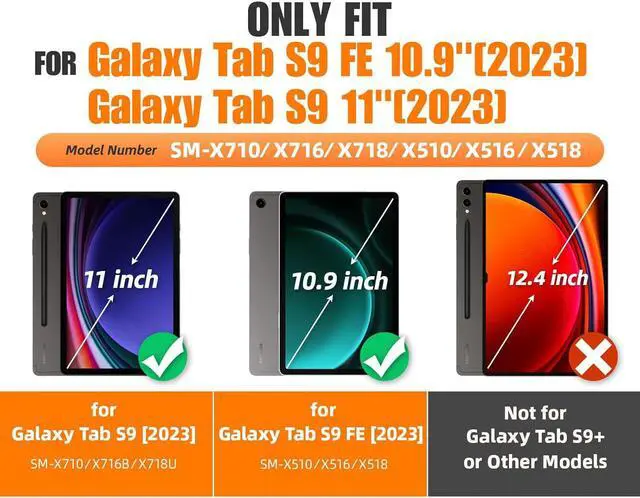 Alt view image 2 of 7 - BONAEVER Case for Samsung Galaxy Tab S10 FE / S9 / S9 FE 5G with Screen Protector Pencil Holder [360 Rotating Hand Strap] & Stand, ShockProof Protective Cover for Galaxy Tab S10 FE S9 FE 10.9''/ S9 11