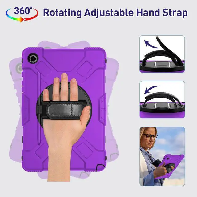 Alt view image 2 of 7 - BONAEVER Case for Samsung Galaxy Tab A9+ / A9 Plus 11 inch 2023 Shockproof Cover with Screen Protector/Hand Strap/Shoulder Strap/Pen Holder for Galaxy A9 Plus 11" Tablet 2023 SM-X210/X216/X218 Purple