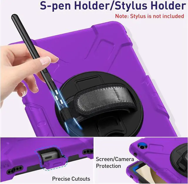Alt view image 4 of 7 - BONAEVER Case for Samsung Galaxy Tab A9+ / A9 Plus 11 inch 2023 Shockproof Cover with Screen Protector/Hand Strap/Shoulder Strap/Pen Holder for Galaxy A9 Plus 11" Tablet 2023 SM-X210/X216/X218 Purple