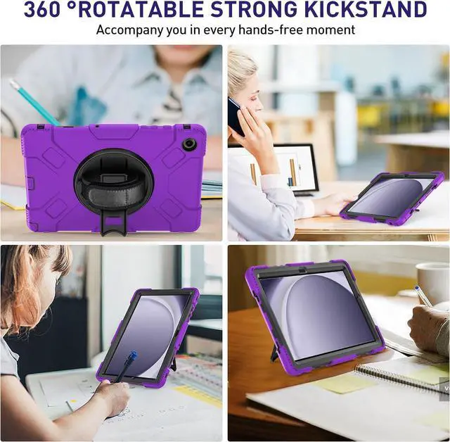 Alt view image 5 of 7 - BONAEVER Case for Samsung Galaxy Tab A9+ / A9 Plus 11 inch 2023 Shockproof Cover with Screen Protector/Hand Strap/Shoulder Strap/Pen Holder for Galaxy A9 Plus 11" Tablet 2023 SM-X210/X216/X218 Purple