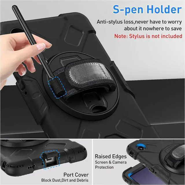 Alt view image 5 of 7 - BONAEVER Case for Samsung Galaxy Tab A9 8.7 inch 2023 Shockproof Cover with Screen Protector/Hand Strap/Shoulder Strap/Pen Holder for Galaxy Tab A9 8.7" SM-X110/X115/X117