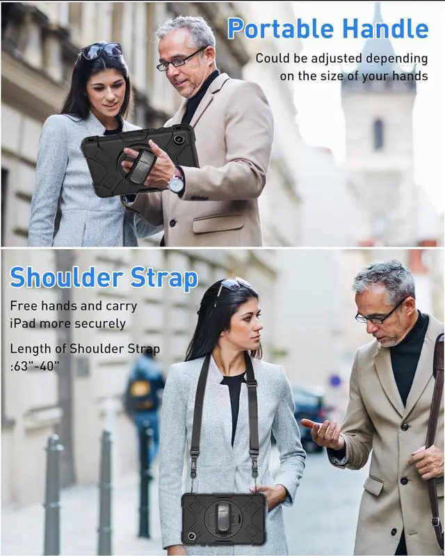 Alt view image 6 of 7 - BONAEVER Case for Samsung Galaxy Tab A9 8.7 inch 2023 Shockproof Cover with Screen Protector/Hand Strap/Shoulder Strap/Pen Holder for Galaxy Tab A9 8.7" SM-X110/X115/X117