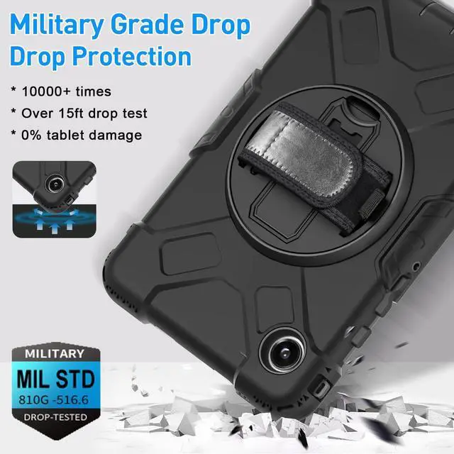 Alt view image 2 of 7 - BONAEVER Case for Samsung Galaxy Tab A9 8.7 inch 2023 Shockproof Cover with Screen Protector/Hand Strap/Shoulder Strap/Pen Holder for Galaxy Tab A9 8.7" SM-X110/X115/X117