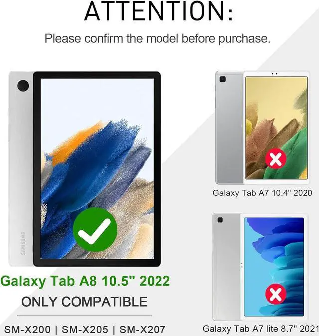 Alt view image 2 of 7 - BONAEVER Case for Samsung Galaxy Tab A8 10.5 inch 2022 SM-X200/X205/X207 Shockproof Cover with Stand/Hand Strap/Shoulder Strap/Pen Holder