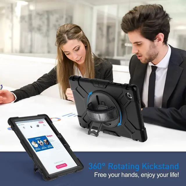 Alt view image 4 of 7 - BONAEVER Case for Samsung Galaxy Tab A8 10.5 inch 2022 SM-X200/X205/X207 Shockproof Cover with Stand/Hand Strap/Shoulder Strap/Pen Holder