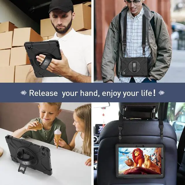 Alt view image 6 of 7 - BONAEVER Case for Samsung Galaxy Tab A8 10.5 inch 2022 SM-X200/X205/X207 Shockproof Cover with Stand/Hand Strap/Shoulder Strap/Pen Holder