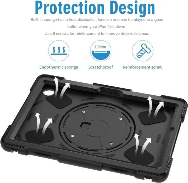 Alt view image 7 of 7 - BONAEVER Case for Samsung Galaxy Tab A8 10.5 inch 2022 SM-X200/X205/X207 Shockproof Cover with Stand/Hand Strap/Shoulder Strap/Pen Holder