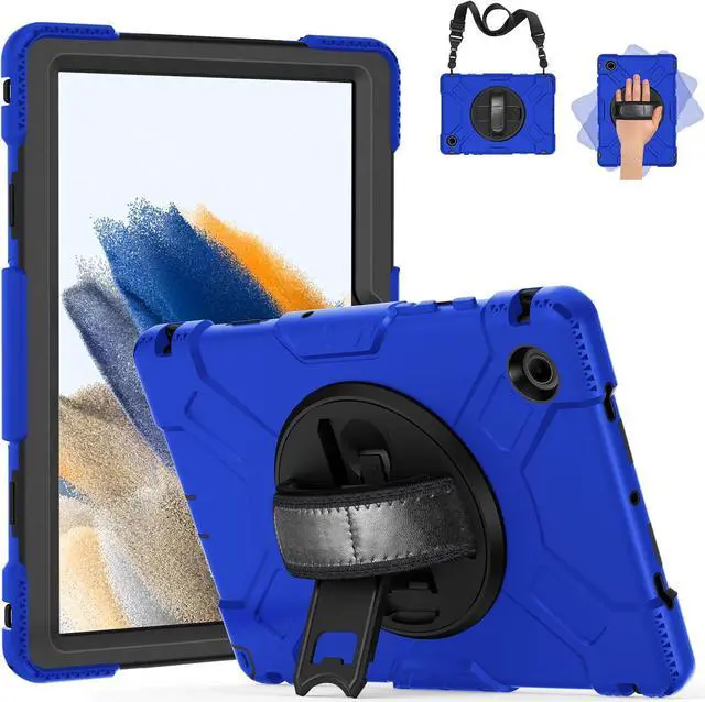 Main image of BONAEVER Case for Samsung Galaxy Tab A8 10.5 inch 2022 SM-X200/X205/X207 Shockproof Cover with Stand/Hand Strap/Shoulder Strap/Pen Holder Blue