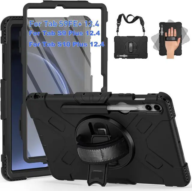 Main image of BONAEVER Case for Samsung Galaxy Tab S10 Plus 2024 / S9 Plus / S9 FE Plus 12.4 inch 2023 Shockproof Cover with Screen Protector/Hand Strap/Shoulder Strap/Pen Holder