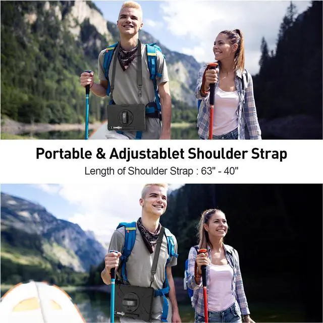 Alt view image 6 of 7 - BONAEVER Case for Samsung Galaxy Tab S10 Plus 2024 / S9 Plus / S9 FE Plus 12.4 inch 2023 Shockproof Cover with Screen Protector/Hand Strap/Shoulder Strap/Pen Holder