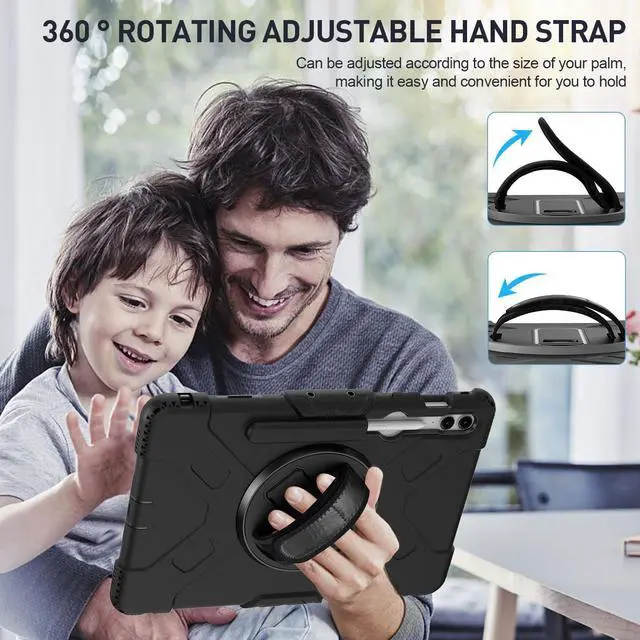 Alt view image 4 of 7 - BONAEVER Case for Samsung Galaxy Tab S10 Plus 2024 / S9 Plus / S9 FE Plus 12.4 inch 2023 Shockproof Cover with Screen Protector/Hand Strap/Shoulder Strap/Pen Holder