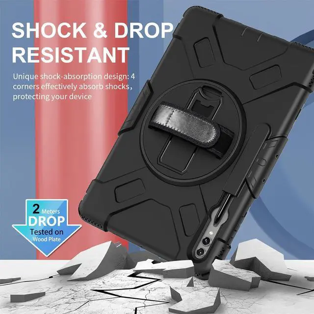 Alt view image 2 of 7 - BONAEVER Case for Samsung Galaxy Tab S10 Ultra 2024 / S9 Ultra / S8 Ultra 14.6 inch Shockproof Cover with Screen Protector/Hand Strap/Shoulder Strap/Pen Holder