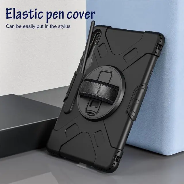 Alt view image 7 of 7 - BONAEVER Case for Samsung Galaxy Tab S8 Plus 2022 / S7 FE / S7 Plus 5G 12.4 inch Shockproof Cover with Screen Protector/Hand Strap/Shoulder Strap/Pen Holder