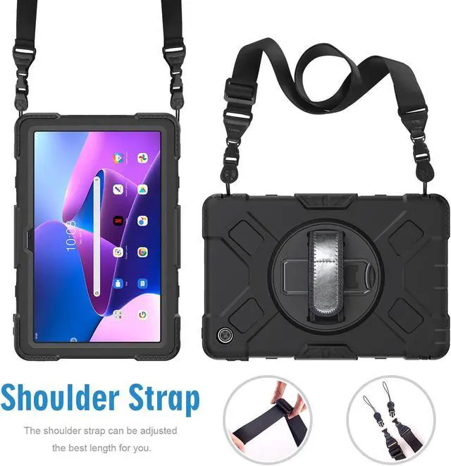 Alt view image 6 of 7 - BONAEVER Case for Lenovo Tab M10 Plus Case 3rd Gen 10.6 Inch 2022 TB-125FU TB-128FU TB-128XU Protectiove Cover with Stand Hand Strap Shoulder Strap for Lenovo M10 Plus 3rd Gen 10.6"