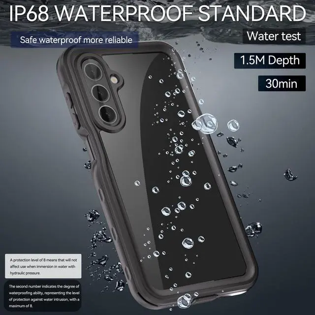 Alt view image 3 of 7 - BONAEVER for Samsung Galaxy A16 5G / A16 4G 6.7 inch Case Waterproof, IP68 Underwater, Full Heavy Duty Protection, Built-in Screen & Camera Protector, Military Shockproof Dropproof Rugged Phone Cover