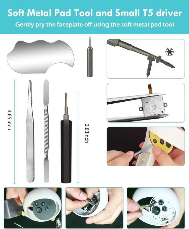 Alt view image 3 of 6 - BONAEVER 11 in 1 Joystick Replacement Kit for Oculus Quest 2 Controller, OLCLSS Accessories for Oculus Quest 2 Controller and Meta Quest 2 Controller