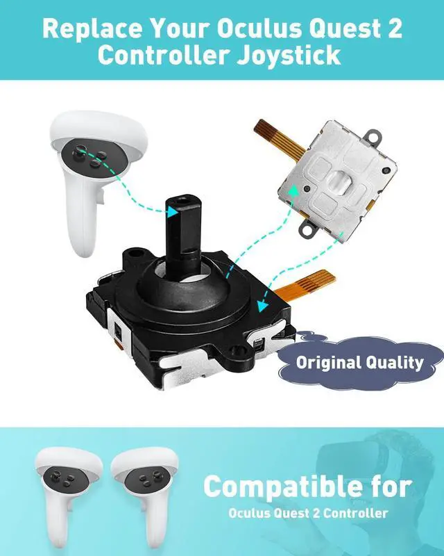 Alt view image 6 of 6 - BONAEVER 11 in 1 Joystick Replacement Kit for Oculus Quest 2 Controller, OLCLSS Accessories for Oculus Quest 2 Controller and Meta Quest 2 Controller