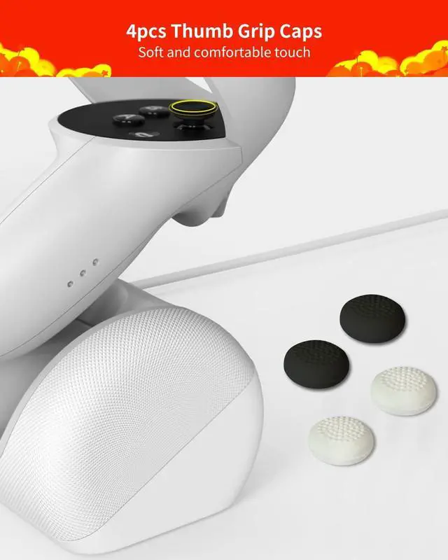 Alt view image 3 of 6 - Joystick Replacement Kit for Oculus Quest 2 Controller(11 in one), Repair Kit Accessories for Meta Quest 2 Controller, Include 2 Thumb Sticks, T5 Screwdriver, Tweezer, Pry Tool, 4 Thumbstick Grips