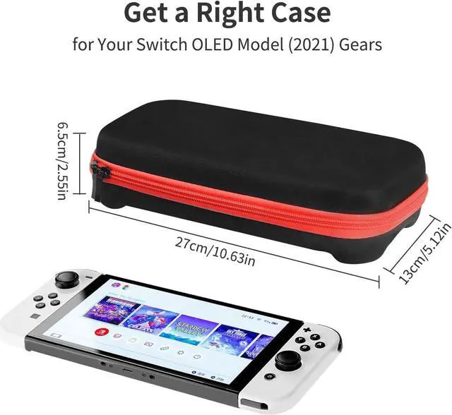 Alt view image 3 of 7 - BONAEVER Carry Case for Nintendo Switch OLED Model 2021, Accessories Kit with Clear Cover, Screen Protector, Thumb Grip Caps & More, Suitable for Travel and Home Storage