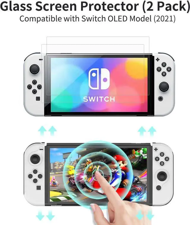 Alt view image 5 of 7 - BONAEVER Carry Case for Nintendo Switch OLED Model 2021, Accessories Kit with Clear Cover, Screen Protector, Thumb Grip Caps & More, Suitable for Travel and Home Storage