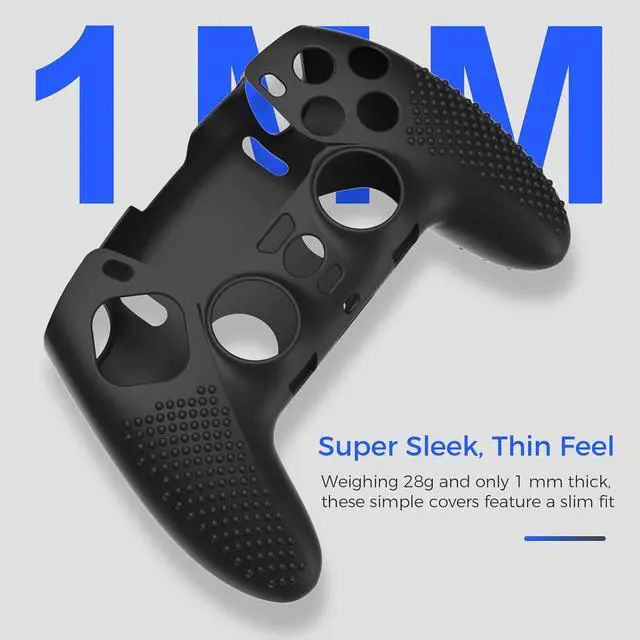 Alt view image 6 of 7 - BONAEVER Anti-Slip Cover for PS5 DualSense Edge Controller, Accessories for PS5 DualSense Including Cover for DualSense Edge, Thumb Caps, Triggers Extenders, Touchpad Sticker