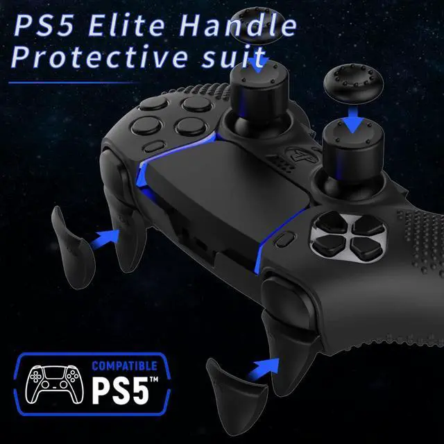 Alt view image 3 of 7 - BONAEVER PS5 Edge Controller Cover, Protective Case for PlayStation 5 Edge Controller, PS5 Controller Skin for PlayStation 5 Wireless Edge Controller with 4PCS Thumb Grip Caps+L2 R2 Trigger Extender