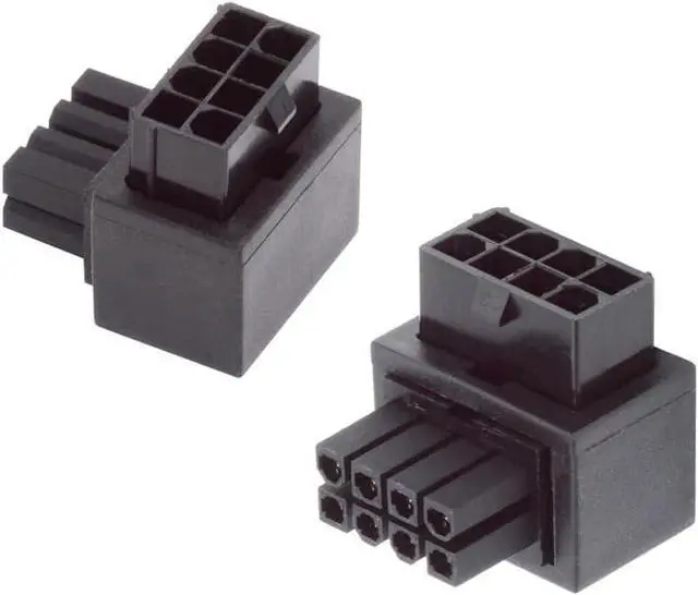 Main image of BONAEVER 2 Packs 90 Degree Up Down Angled ATX 8P EPS Male to Female Power Header Adapter for CPU 12V