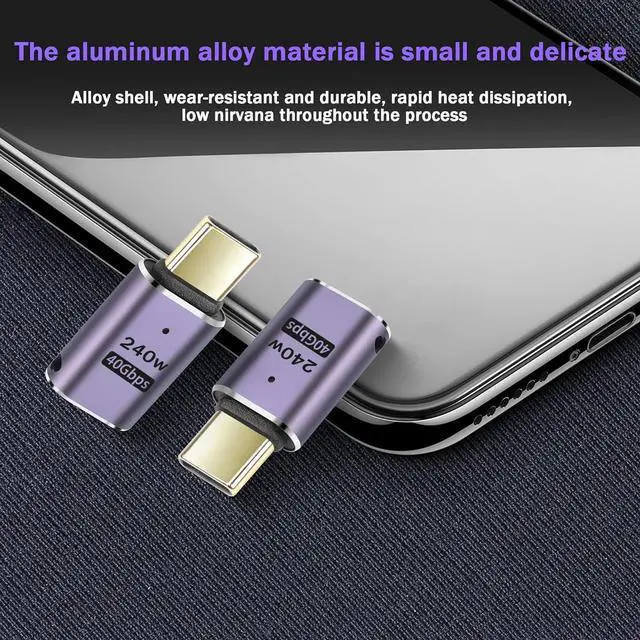 Alt view image 2 of 7 - BONAEVER 2 Pack USB4 C Adapter, 240W USB C Male to Female Extender Connector, USB 4 Type C 40Gbps Support 8K &60Hz Video Connector