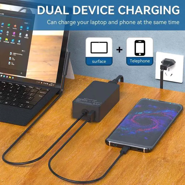 Alt view image 7 of 7 - BONAEVER Surface Pro Charger Laptop 65w 44w, Surface Charger for Microsoft Surface 11,10, 9, 8, 7+, 7, 6, 5, 4, 3, X Windows Surface Laptop 6, 5, 4, 3, 2, 1, Surface Go Tablet, Surface Book Power Cord