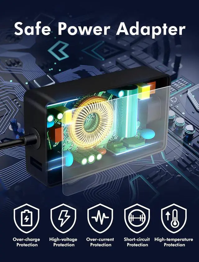 Alt view image 6 of 7 - BONAEVER Surface Book 2 Charger, 102W 15V 6.33A Surface Laptop Power Supply Compatible with Microsoft Surface Book 2/3 Surface Laptop 2/3/4/5 Surface Pro 11/10/9/8/7/6/5 with USB 5V 1.5A