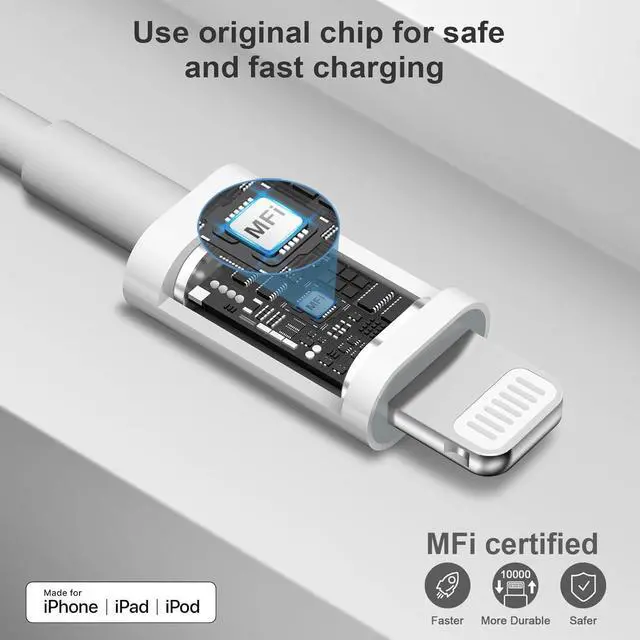 Alt view image 7 of 7 - BONAEVER iPhone 14 13 12 Charger Fast Charging 20W PD USB C Wall Charger with 6FT Fast Charging Cable Compatible iPhone 14/13/12/11/Pro/Pro Max/Mini/Xs Max/XR/X, iPad