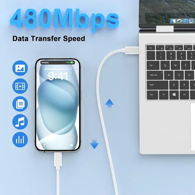 Alt view image 5 of 7 - BONAEVER iPhone 16 15 Charger Fast Charging, 20W Apple iPad USB C Fast Charger,2Pack 6ft USB C Wall Charger Block for iPhone 16/16 Pro/16 Pro Max/15/15 Plus/15 Pro/15 Pro Max, iPad Pro/Mini, MacBook