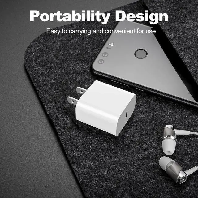 Alt view image 4 of 7 - BONAEVER iPhone 16 15 Charger Fast Charging, 20W Apple iPad USB C Fast Charger,2Pack 6ft USB C Wall Charger Block for iPhone 16/16 Pro/16 Pro Max/15/15 Plus/15 Pro/15 Pro Max, iPad Pro/Mini, MacBook