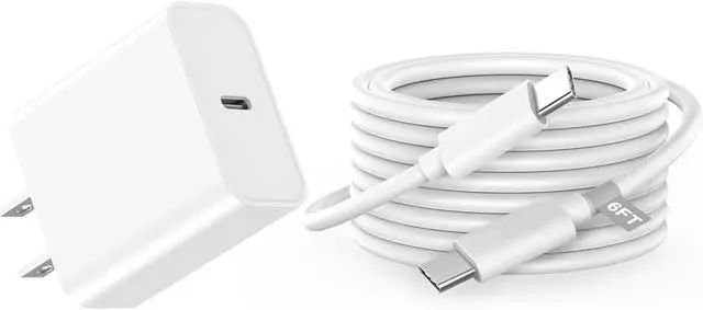 Main image of BONAEVER 20W USB C Fast Charger for iPhone 16/16 Plus/16 Pro/16 Pro Max/15/15 Plus/15 Pro/15 Pro Max, iPad Pro, PD 20W Type C iPhone 16 Pro Max Charger Fast Charging with 6FT USB C to C Charging Cable