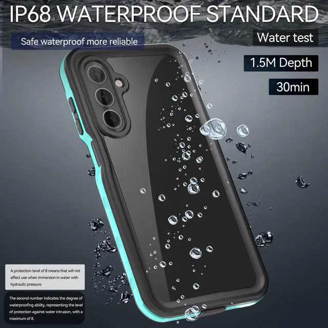 Alt view image 2 of 7 - BONAEVER for Samsung Galaxy A16 5G / A16 4G 6.7 inch Case Waterproof, IP68 Underwater, Full Heavy Duty Protection, Built-in Screen & Camera Protector, Shockproof Dropproof Rugged Phone Cover Blue